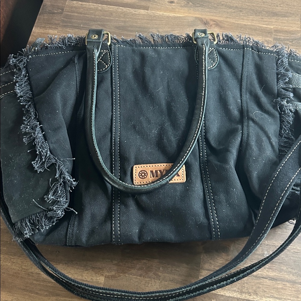 Myra Bag Coastal Steel Upcycled Tote Shoulder Purse NEW Black - Picture 7 of 9
